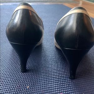 Salvatore Ferragamo Black and Tan Pumps